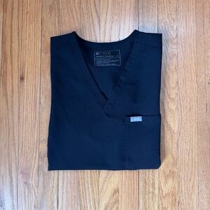 FIGS Black V-Neck Scrub Top